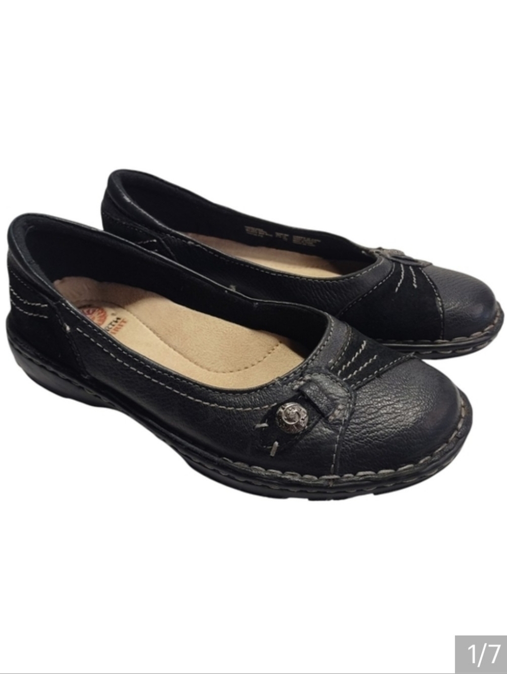 Earth Spirit Gelron Women's Black Slip On Casual Flats Comfy Shoes Size 7.5
